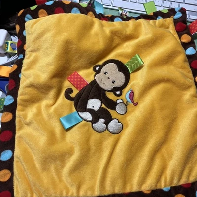 Mary Meyer Taggies Monkey Baby Lovey Yellow Security Blanket Dots - Image 1 of 3