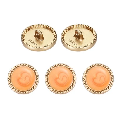 Botón de Costura Metal Vintage Dorado 20mm Redondo Metal, Paquete Naranja de 5 Foto 1 de 4