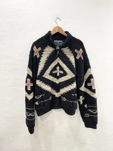 Polo Sport Ralph Lauren Sweater Men XXL Hand Knit Wool Blend Western Aztec - Picture 1 of 4