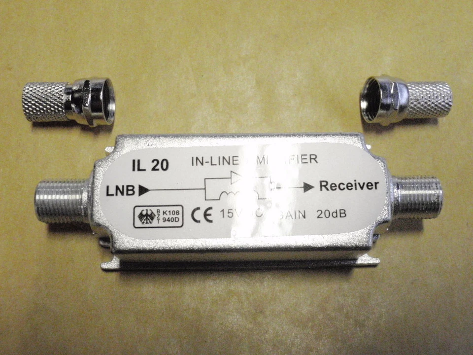 Sat Antenna Amplifier 20dB +2x Plug! 18158 - Image 1 of 1