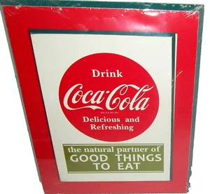 DRINK COCA COLA ~ The Natural Partner of Good Things to Eat ~9 3/4'x7 3/4"x1/2" - Picture 1 of 2