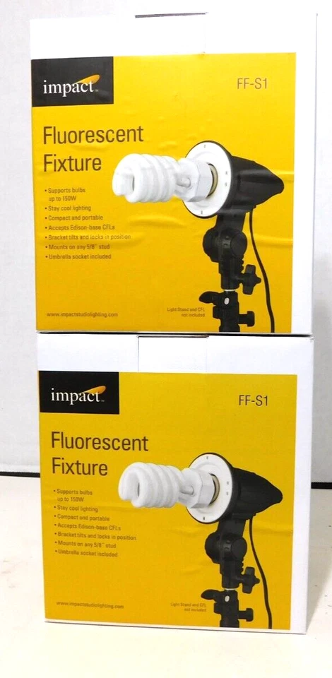 2 NIB Impact Single Socket Fluorescent Fixture FF-S1 - Image 1 of 1