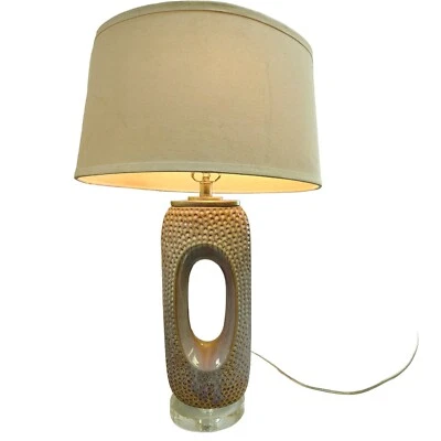 Uttermost 26344 1 Table Lamp David Frisch Dimpled Ceramic Base w/ Shade 30” - Image 1 of 4