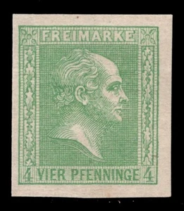 MOMEN: GERMAN STATES PRUSSIA MI #9ax IMPERF MINT OG NH BASEL CERT LOT #67606 - Picture 1 of 3