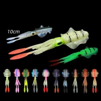 Señuelo de pesca Jigging de plástico blando para calamar cabeza plana 2 g-6,8 g 5 piezas Foto 1 de 4