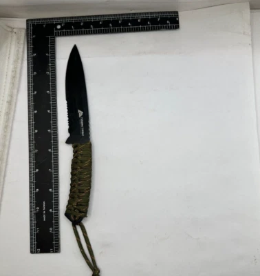 Faca Ozark Trail combinação ponta solta lâmina com bainha cabo verde 9 inc - Imagem 1 de 4