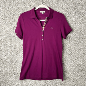 Burberry Brit Top Women’s Medium Purple Short Sleeve Stretch Polo Shirt