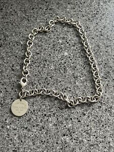 Tiffany & Co Return To Tiffany Sterling Silver Solid Chain Round Tag Necklace