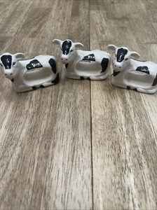 COW Napkin Rings Farmhouse Cottage Core Decor Set Of (3) FREE SHIP - Picture 1 of 9