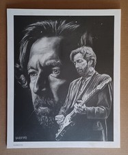 Eric Clapton by Bradford John Salamon (1992) black & white drymounted poster
