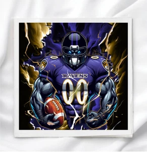 Panel de tela de fútbol americano Baltimore Ravens para acolchado artesanía costura tela NFL - Imagen 1 de 2