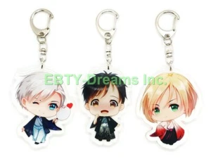 Set of 3 Yuri On Ice Anime Acrylic Keychain Katsuki Victor Nikiforov v3 - Bild 1 von 2