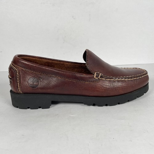 Mocassini Timberland donna taglia 7 M pelle marrone slip on mocassini scarpe casual