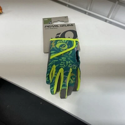 Guante de bicicleta de montaña Pearl Izumi Junior tamaño mediano verde azulado del Golfo Mt $20 Foto 1 de 4