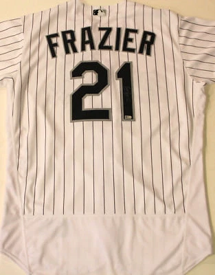 Camiseta deportiva auténtica firmada por Todd Frazier de los Medias Blancas de Chicago con certificado de autenticidad MLB holograma talla 48 Foto 1 de 4