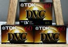 LOT of 3! TDK Mini DVC 60 Minute New & Sealed Camcorder Recording Tapes