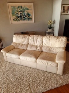 CREAM LEATHER LOUNGE - Picture 1 of 2