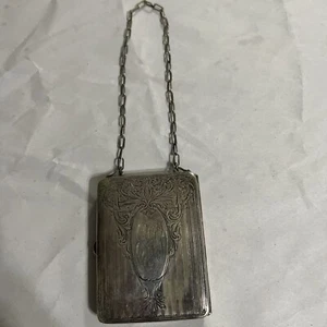 Vintage German silver evening/dance purse with vanity mirror and coin slots - Picture 1 of 23