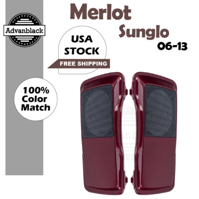 Tapas de altavoz alforja Merlot Sunglo 6x9 para Harley FLTR FLHX 2006-2013 Foto 1 de 4