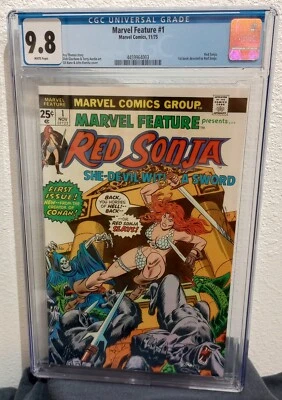 Marvel Feature #1 CGC 9.8 1st Red Sonja in Her Own Book, Howard, Conan, White Pg Foto 1 de 3