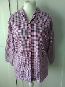 Immaculate Luciano Valentino Large red and blue checked cotton top