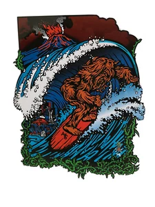 SURFING STICKER Vintage STICKERS BIG FOOT SURFING Sasquatch HE I Volcom Vans SST - Picture 1 of 3