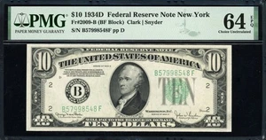 1934D $10 New York Federal Reserve Note Clark / Snyder PMG Choice Unc 64 EPQ - Picture 1 of 2