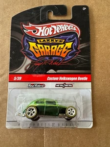 Hot Wheels Larry's Garage Custom Volkswagen Beetle #5/39 Green Real Riders F3 - Picture 1 of 1
