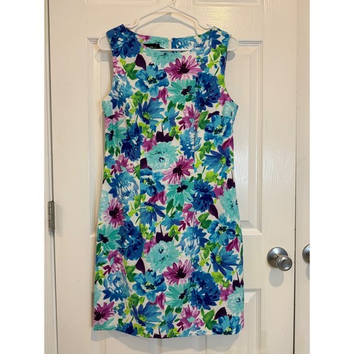 Abito ALYX floreale senza maniche tubino carriera festa vestito estivo taglia 10