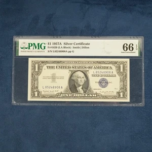 1957-A $1 Silver Certificate Gem Uncirculated Fr 1620 PMG 66 EPQ- Free Ship USA - Picture 1 of 3