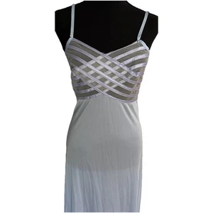 Camicia da notte vintage Gilead Cenerentola blu lingerie lunga nylon setoso piccola  - Foto 1 di 23