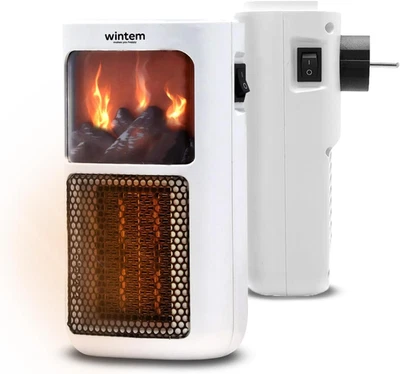 Mini Stufa Elettrica Da Parete 18,5X9,5X7Cm 400W - Effetto Camino - Comodo Displ - Immagine 1 di 4