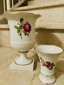 Fürstenberg, Porzellan, Zwei , Eine Vase, Eine Amphore, Rote Rose, Top Zustand - Bild 1 von 2