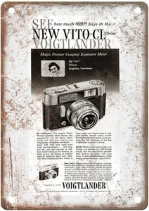 1960 Voigtlander Vintage Film Camera Advertisement Retro Look Metal Sign C1807 - Picture 1 of 2