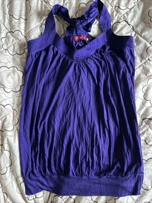 Ted Baker 12-14 Purple Top Tie Bow Straps 100% Lyocel Plus Silk Trim - Image 1 of 4
