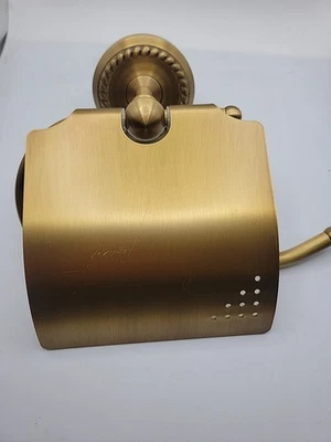 Soporte de pared de papel higiénico de latón antiguo Foto 1 de 4