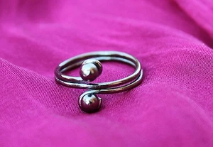 Anillo Gitano Tribal Danza del Vientre Tono Plata Puntera Hecho a Mano en India - Imagen 1 de 1