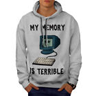Wellcoda Memory Is Terrible Mens Hoodie, Funny Casual Hooded Sweatshirt