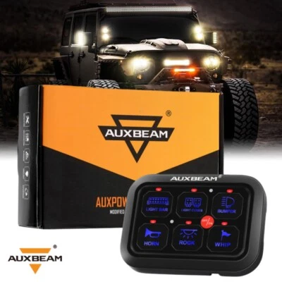 Panel de interruptor de 6 velocidades AUXBEAM SISTEMA DE RELÉ ELECTRÓNICO CAJA DE CONTROL DE CIRCUITO PARA Jeep Foto 1 de 4