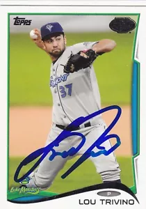 LOU TRIVINO VERMONT LAKE MONSTERS SIGNED 2014 CARD OAKLAND A'S NEW YORK YANKEES - Picture 1 of 1