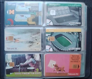 Lot de 90 cartes téléphoniques dans carnet sport, pub, cinéma... - Photo 1/11
