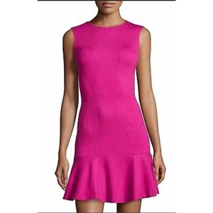 VESTIDO DVF DIANE VON FURSTENBERG ROSA DALIA JAELYN TALLA 2 VOLANTES DOBLADILLO BARBIECORE - Imagen 1 de 11
