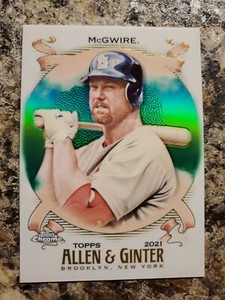 2021 Topps Allen & Ginter Chrome Mark McGwire Green Refractor /99 Cardinals !!!
