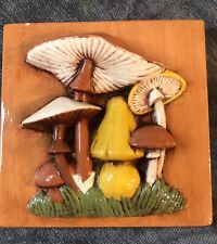 1 Vintage Retro Mushroom Plaque Retro Kitchen Ceramic Wall ART