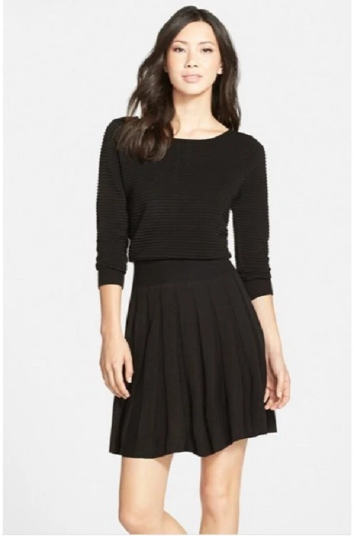 Eliza J Pleated Blouson Sweater Dress (size XL) - Image 1 of 1