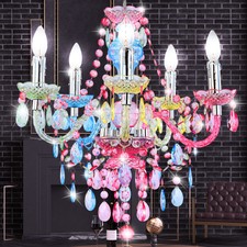 Globo Kronleuchter Pendelleuchte 6-flammig In bunt / Regenbogen 63218-5