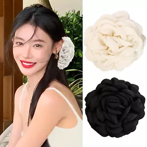 Rose Flower Claws Clips for Women 2Pack Large Hawaiian Rose Hair Clips Floral Ha - Picture 1 of 12