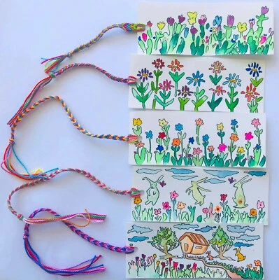 New Bookmarks Hand Drawn Watercolor Reading Painted Cute - Image 1 of 2