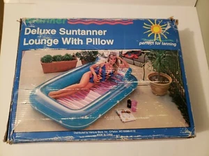 Vintage VENTURE Mariner Sonnenbräuner aufblasbare Poolliege Floß 90er Neu im Karton Rarität - Bild 1 von 10