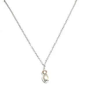 COLLAR de PLATA de LEY con PERLA Cultivada barroca en forma doble 15x7 mm - Imagen 1 de 4